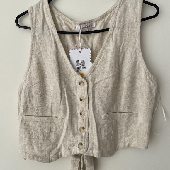 Mooloola Tops - Beige Vest Top